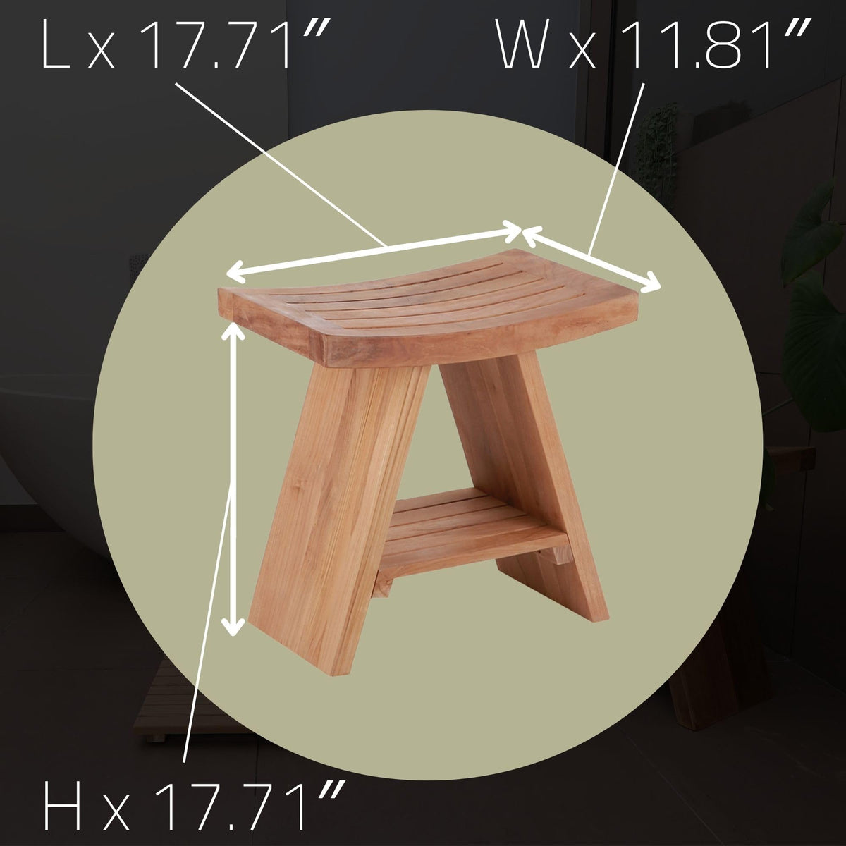Teak Wood Shower and Bath Stool E583843