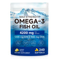 Omega 3 Fish Oil 4200mg 240 Softgels Lemon Flavor P993545