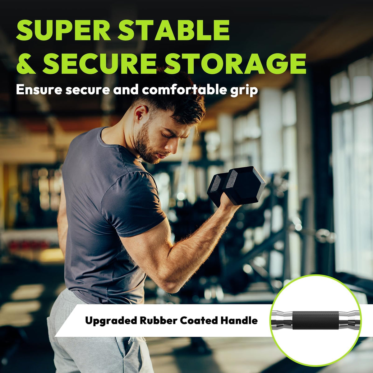 Hex Dumbbell Set with Vertical Storage Rack P710