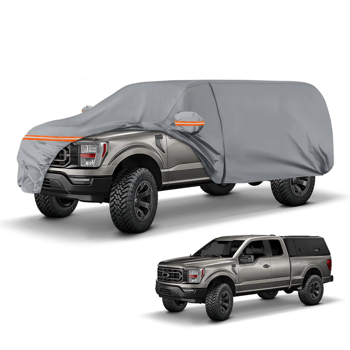 Waterproof Truck Cover for CrewCab 5.5/5.7/5.8 ft with Camper Shell Topper R621
