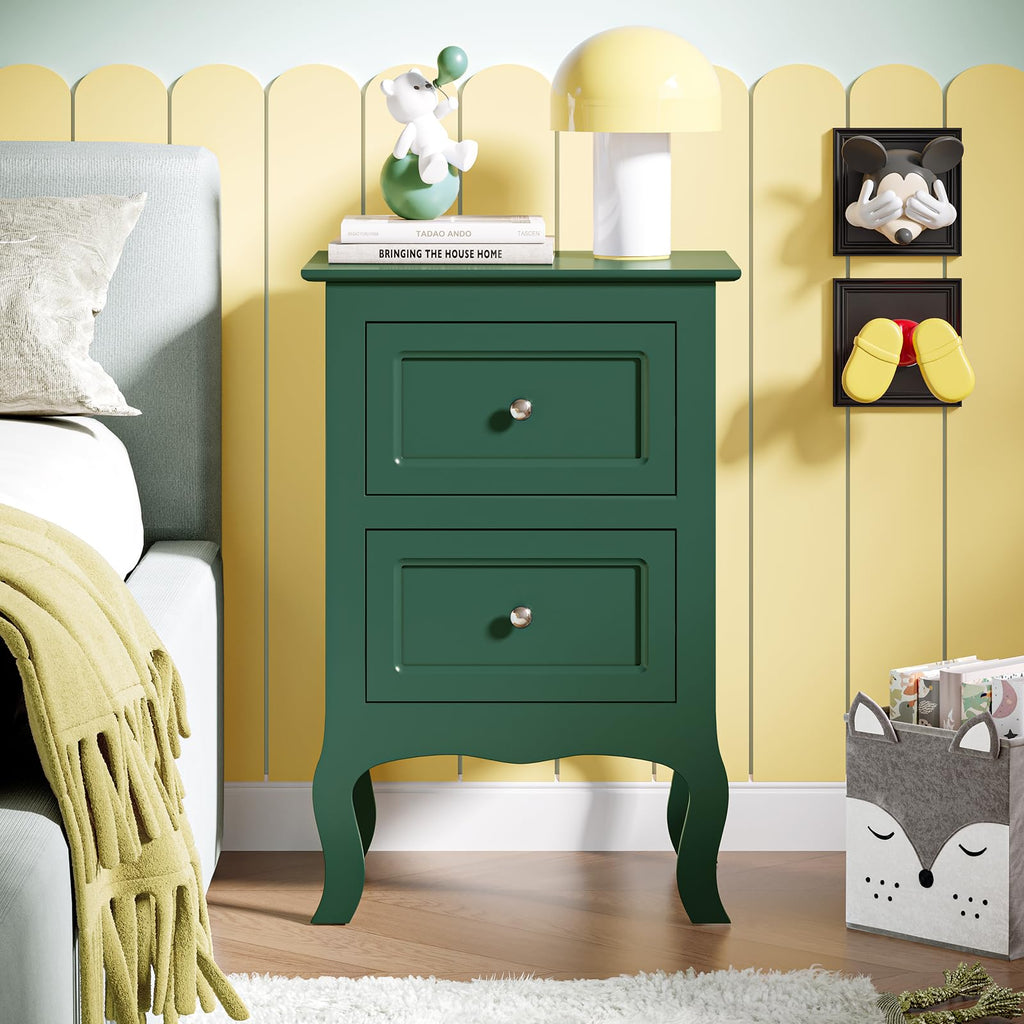 Green Nightstand Set of 2 Wood Z843874