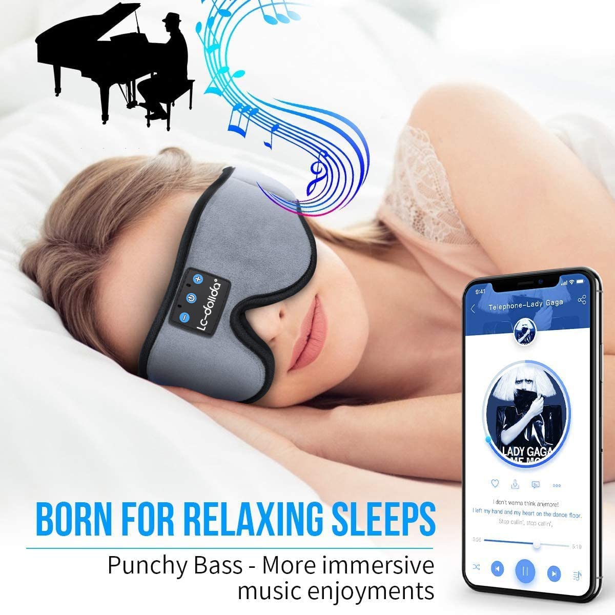 Sleep Mask with Bluetooth Headphones Cotton Y664