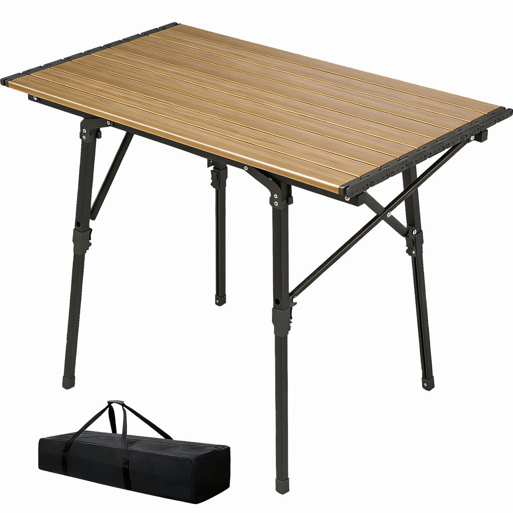Lightweight Aluminum Alloy Folding Camping Table with Carry Bag M758224