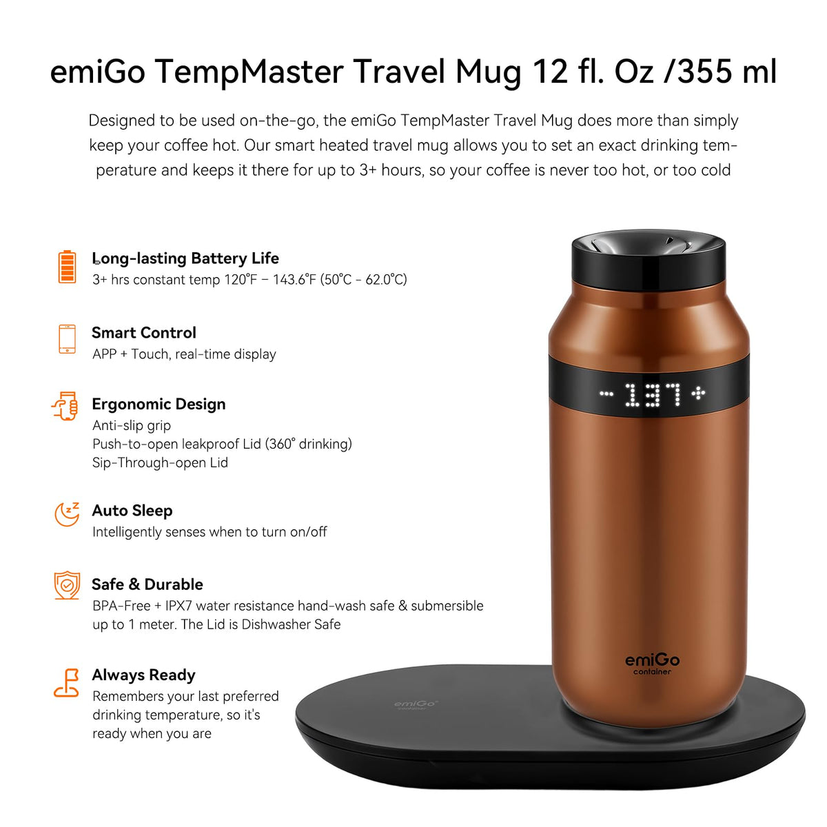 12 oz App Ctrl Heated Mug I63139