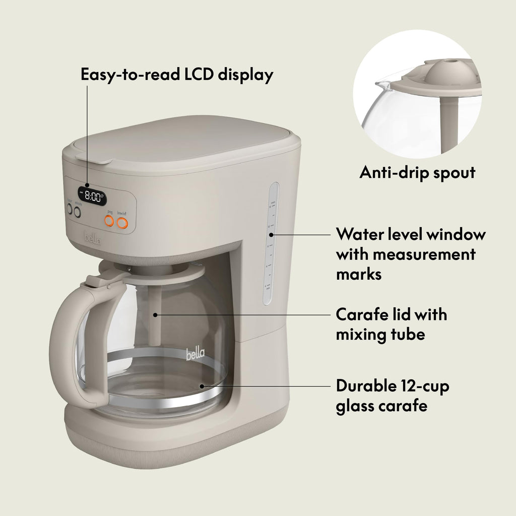 12-Cup Programmable Coffee Maker with Glass Carafe F745682