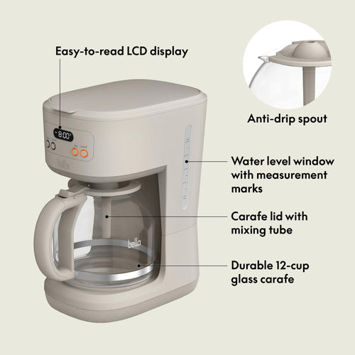 12-Cup Programmable Coffee Maker with Glass Carafe F745682