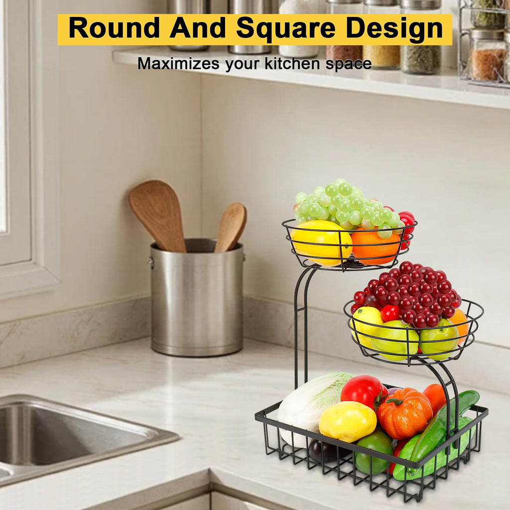 3 Tier Metal Fruit Vegetable Basket F542916