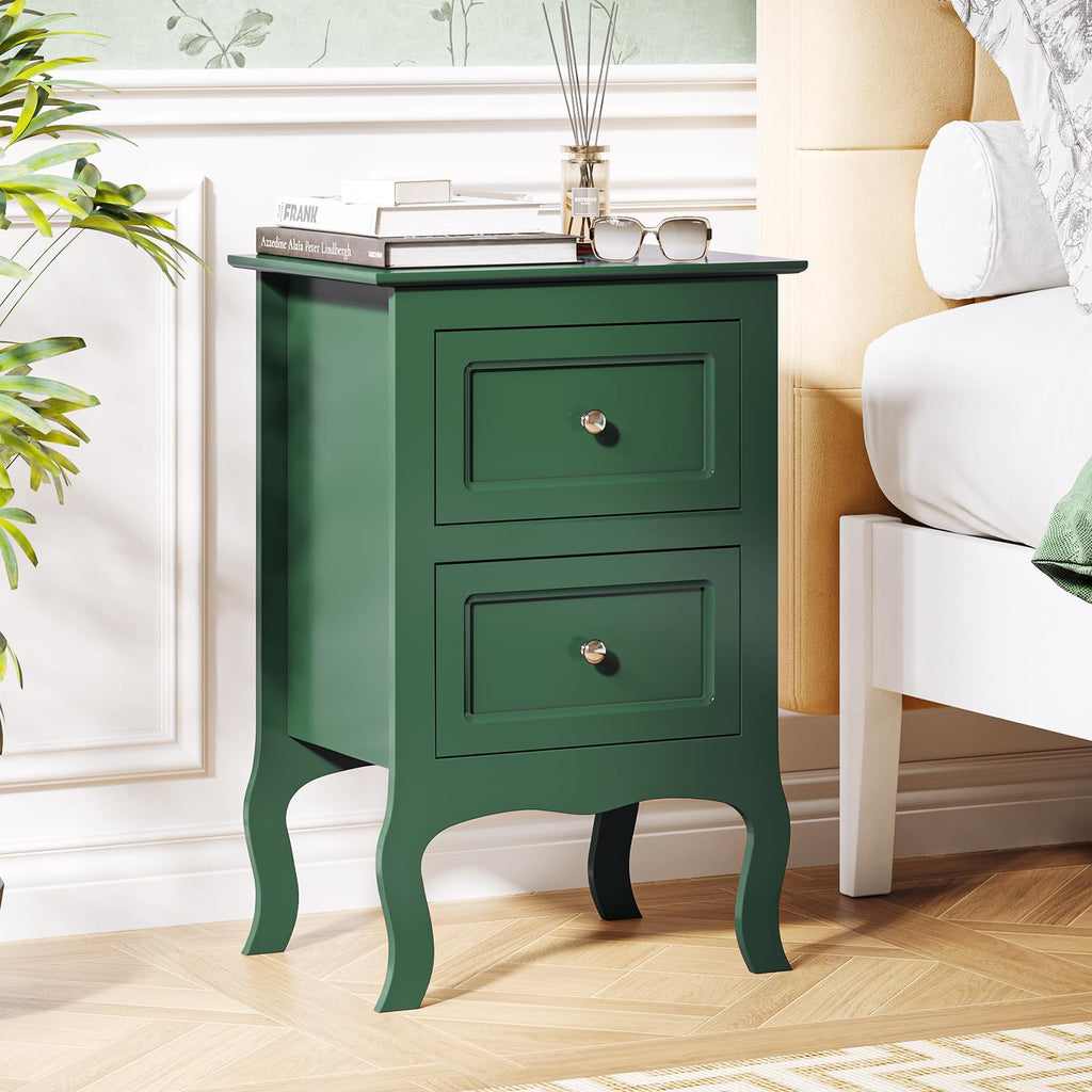 Green Nightstand Set of 2 Wood Z843874