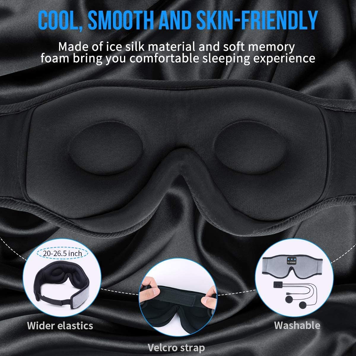 Sleep Mask with Bluetooth Headphones Cotton Y664