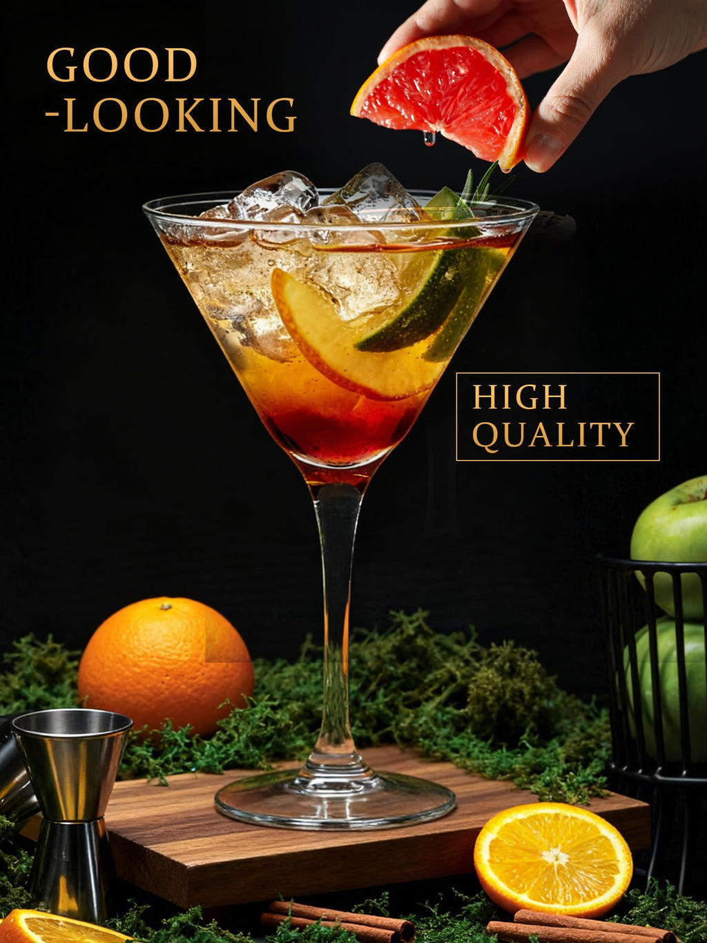 5 oz Crystal Cocktail Glasses Set of 6 J92046