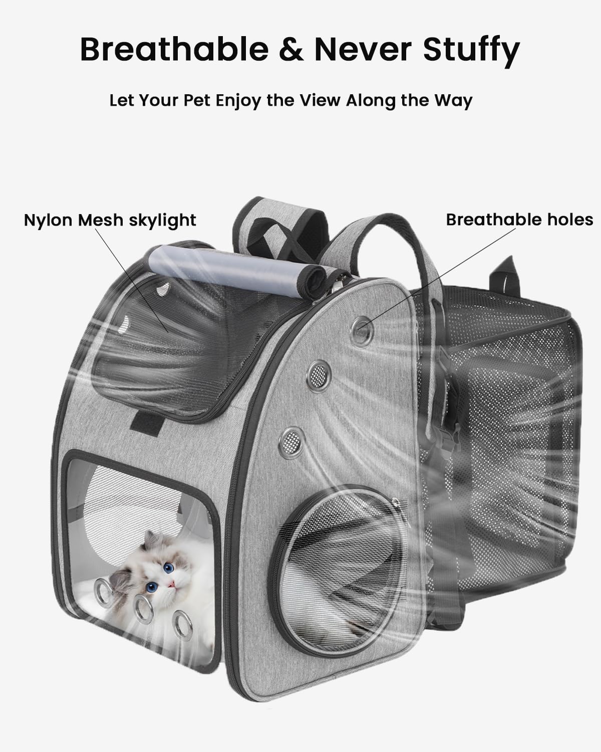 Expandable Cat Backpack Carrier O2072