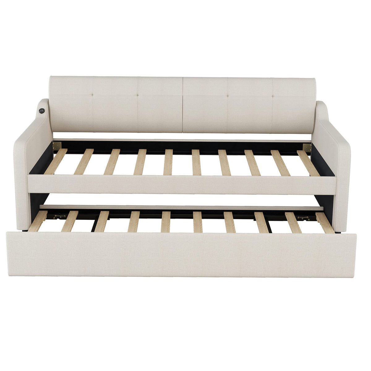 Twin Size Upholstered Daybed with Trundle H622