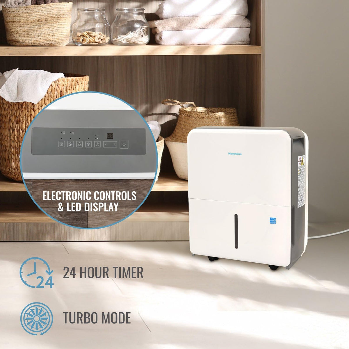 50 Pint Dehumidifier with LED Display V7146