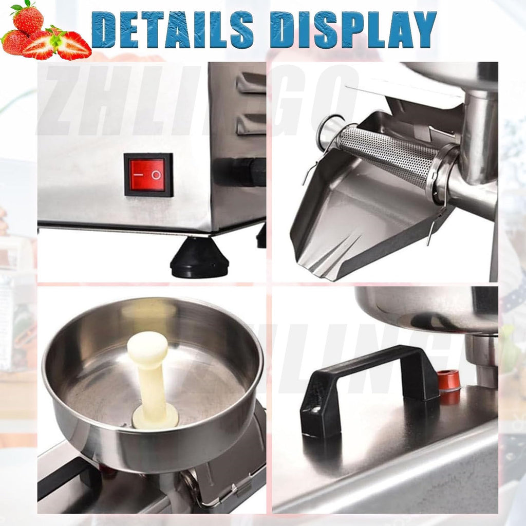 450W Electric Tomato Strainer with Funnel and Trough O840