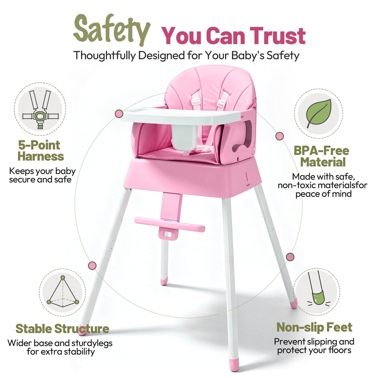 5 in 1 Foldable Baby High Chair G265