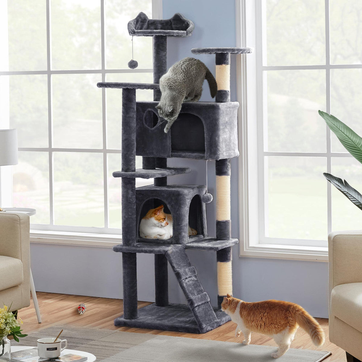 70in Cat Tree with Sisal Scratching Post X8467