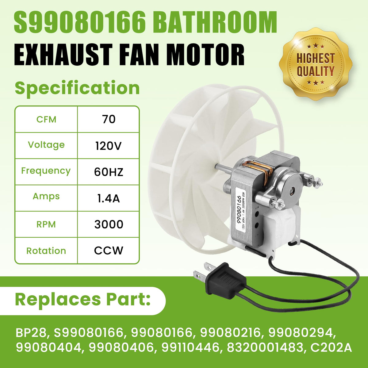 Bath Fan Motor V8187