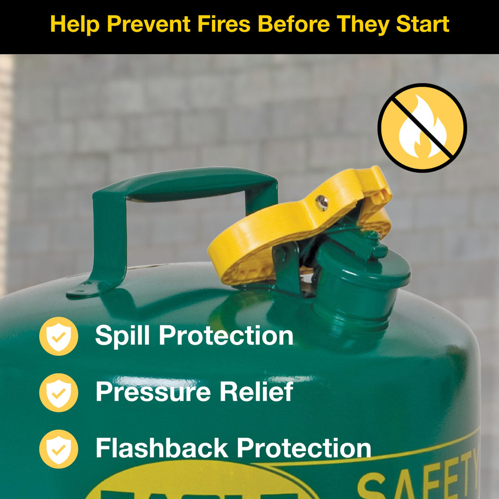 5 Gallon Type I Green Safety Gas Can N577