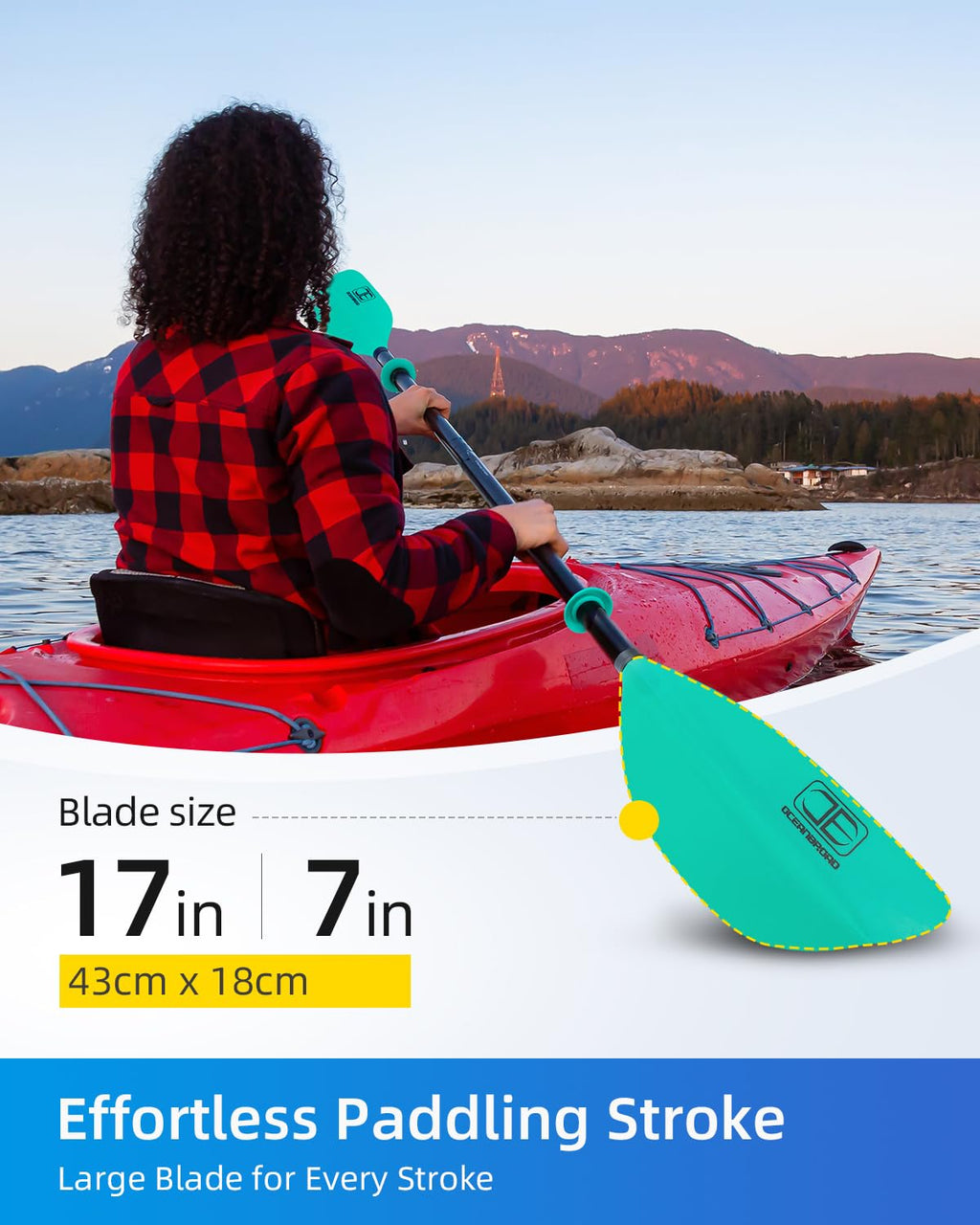 86in/218cm 90.5in/230cm Alloy Shaft 2-Piece Kayak Paddle E4964