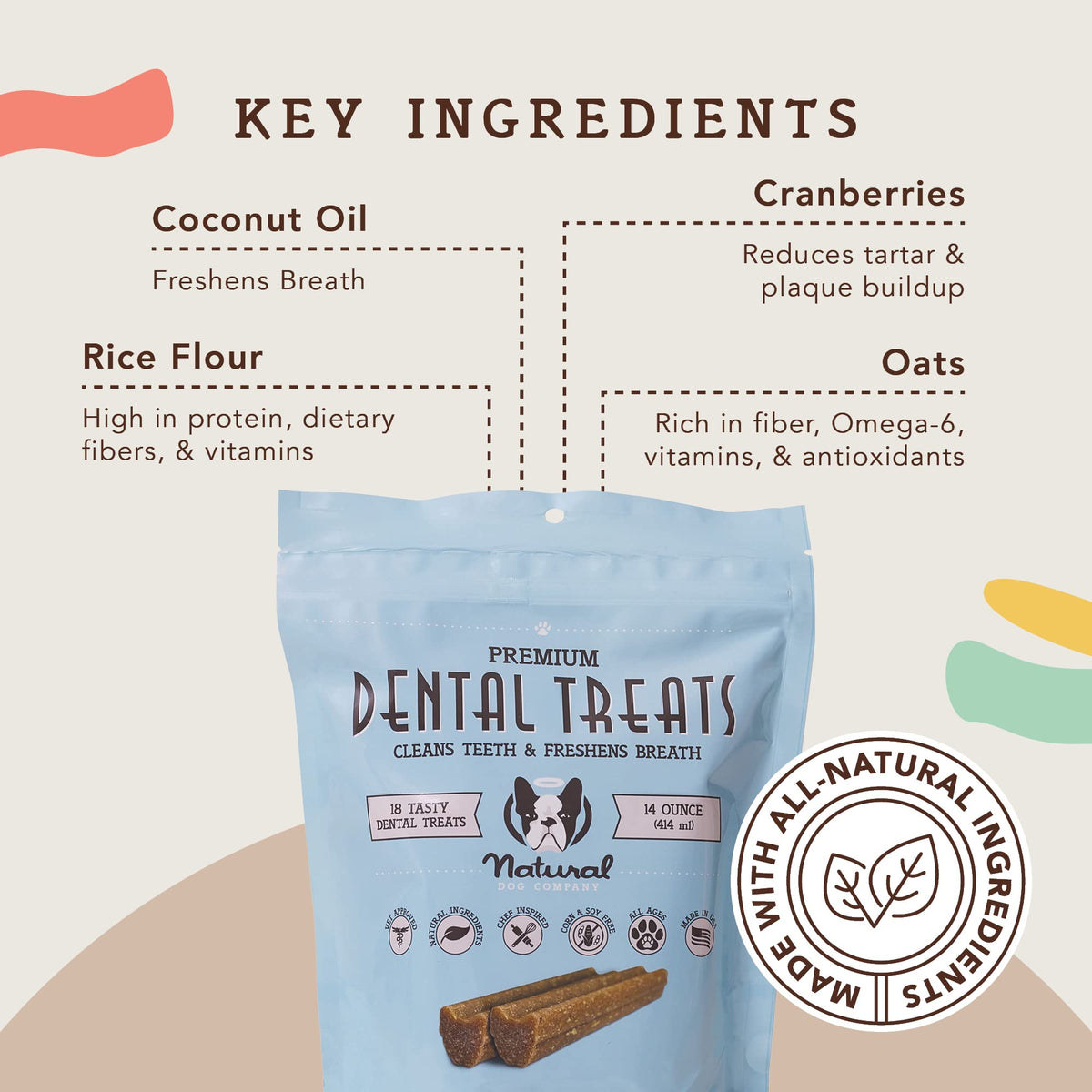 Dental Chews for Dogs 18 Count I2050