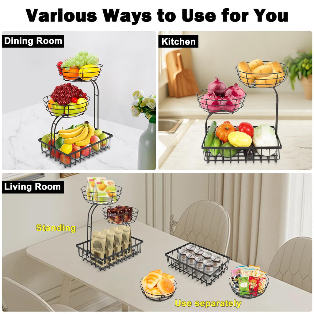 3 Tier Metal Fruit Vegetable Basket F542916