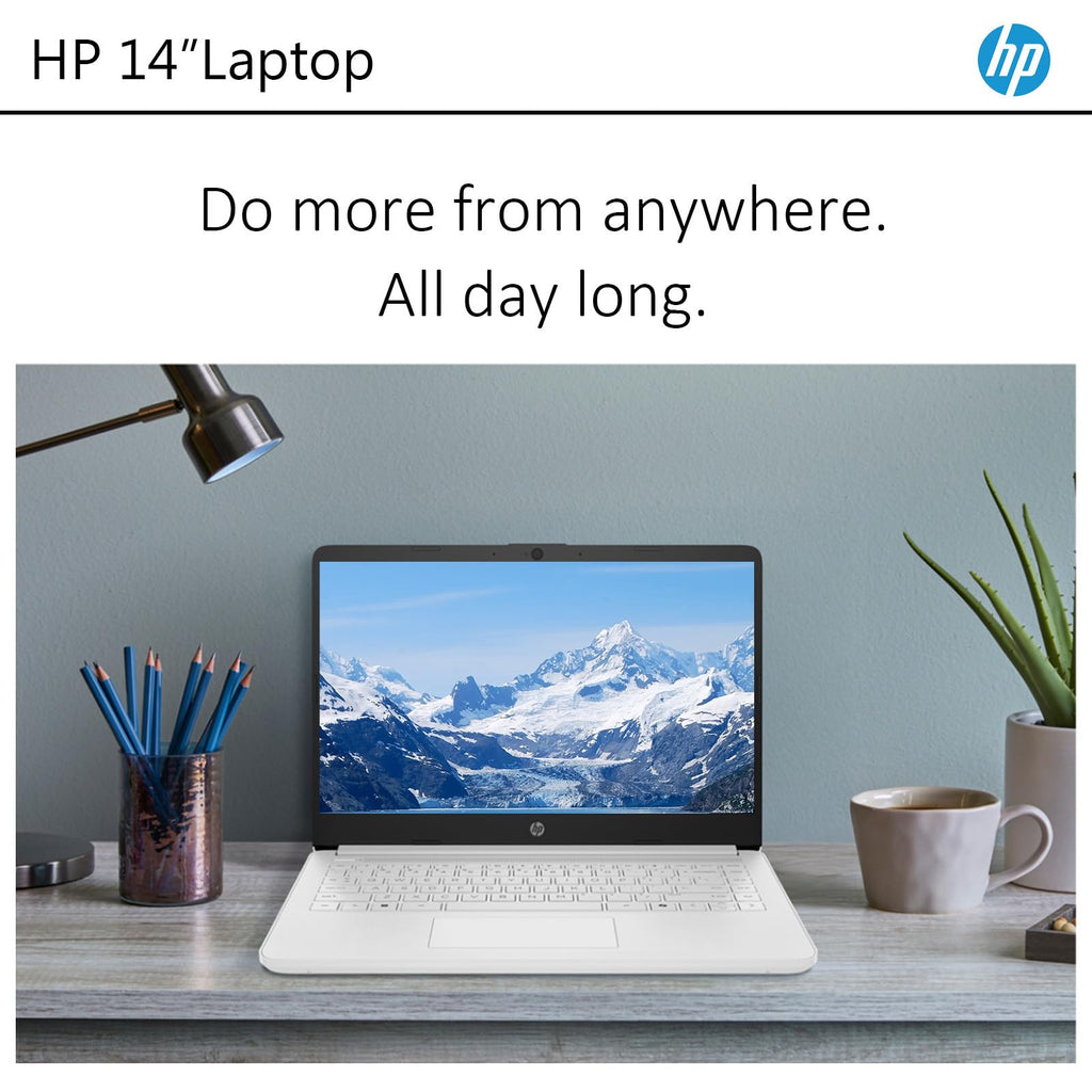 14 Inch Laptop, Intel Celeron N4500, 4GB RAM, 128GB Storage, Windows 11 S, Snowflake White M897