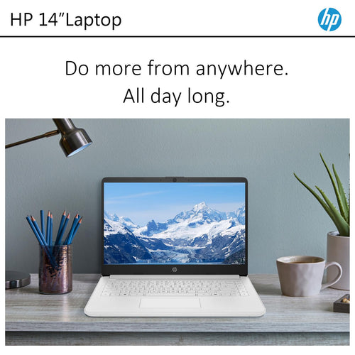 14 Inch Laptop, Intel Celeron N4500, 4GB RAM, 128GB Storage, Windows 11 S, Snowflake White M897