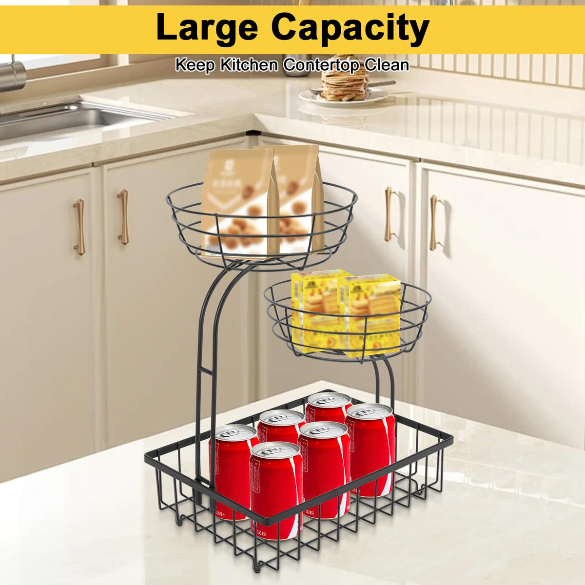 3 Tier Metal Fruit Vegetable Basket F542916