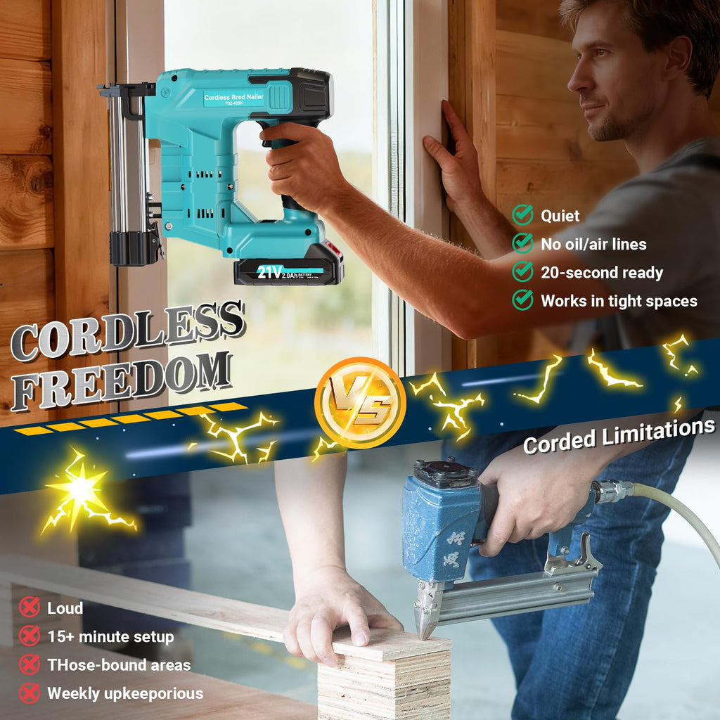 Cordless 2-in-1 21V Electric Nail Gun with Battery K8348