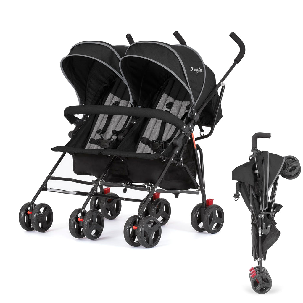 Black Twin Umbrella Toddler Stroller V989