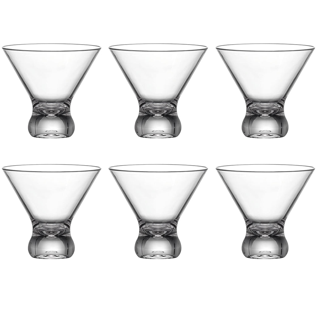 10-Ounce Plastic Stemless Martini Glasses Set of 6 K762138