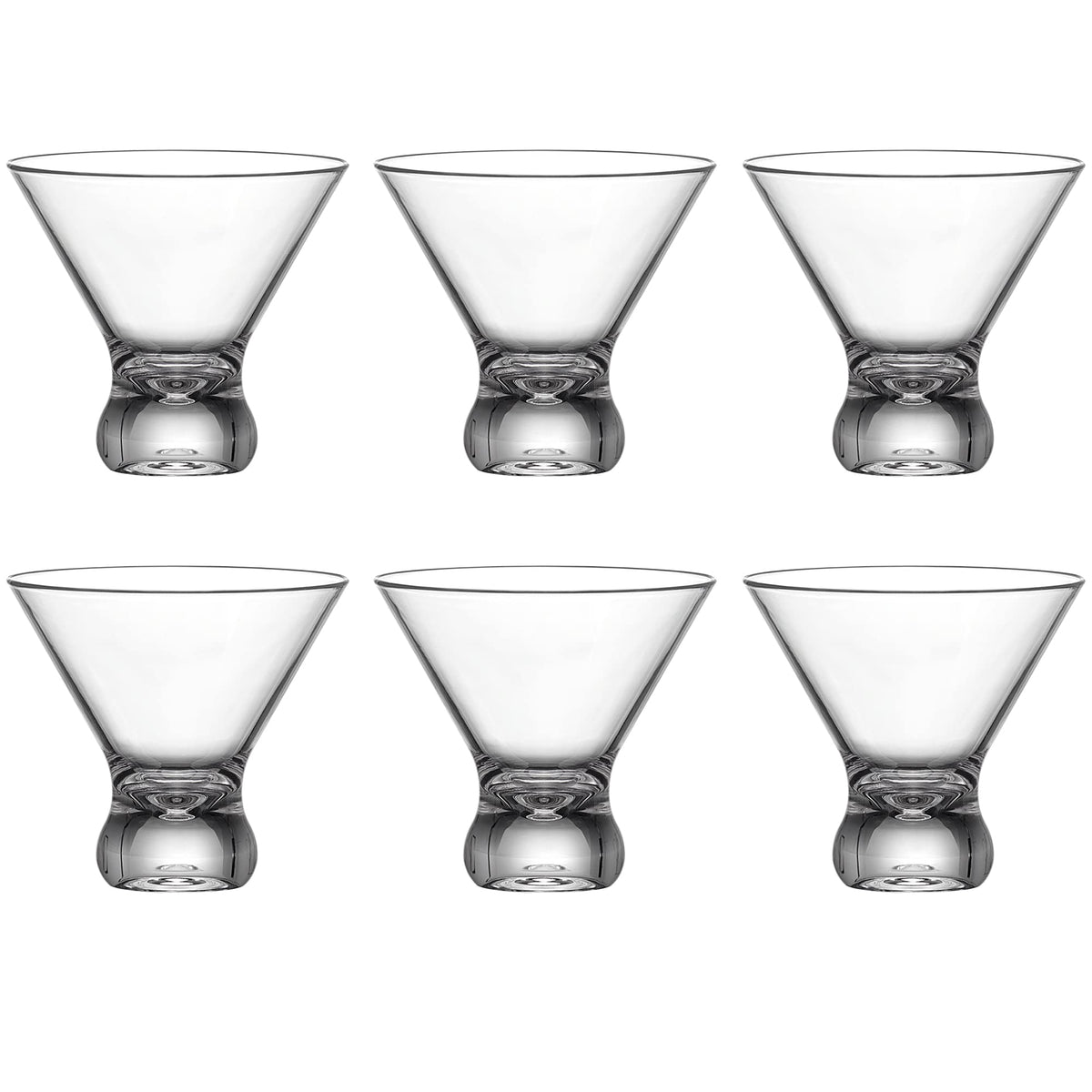 10-Ounce Plastic Stemless Martini Glasses Set of 6 K762138