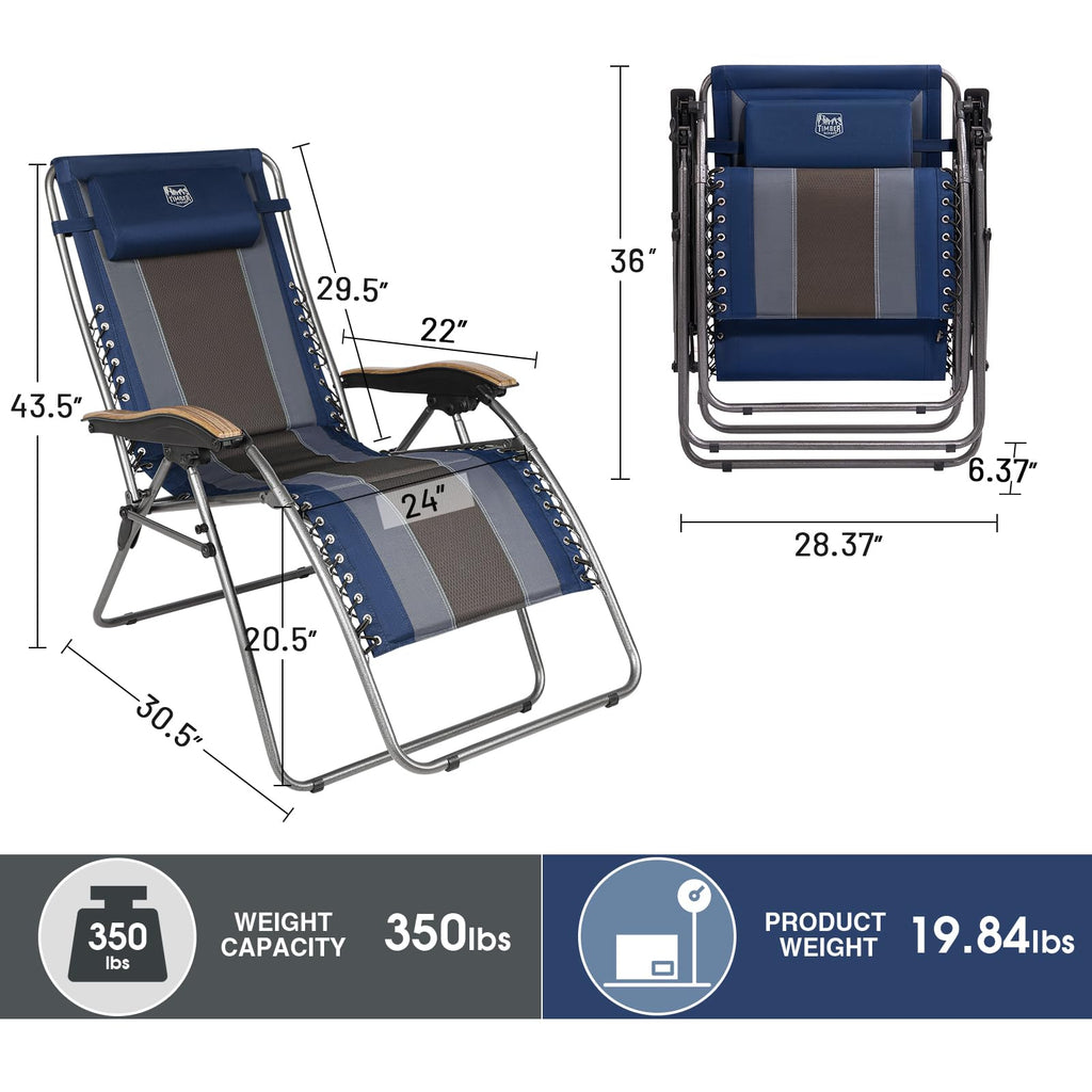 Oversized Zero Gravity Padded Reclining Lounge Chair with Cup Holder 350 lbs H754031