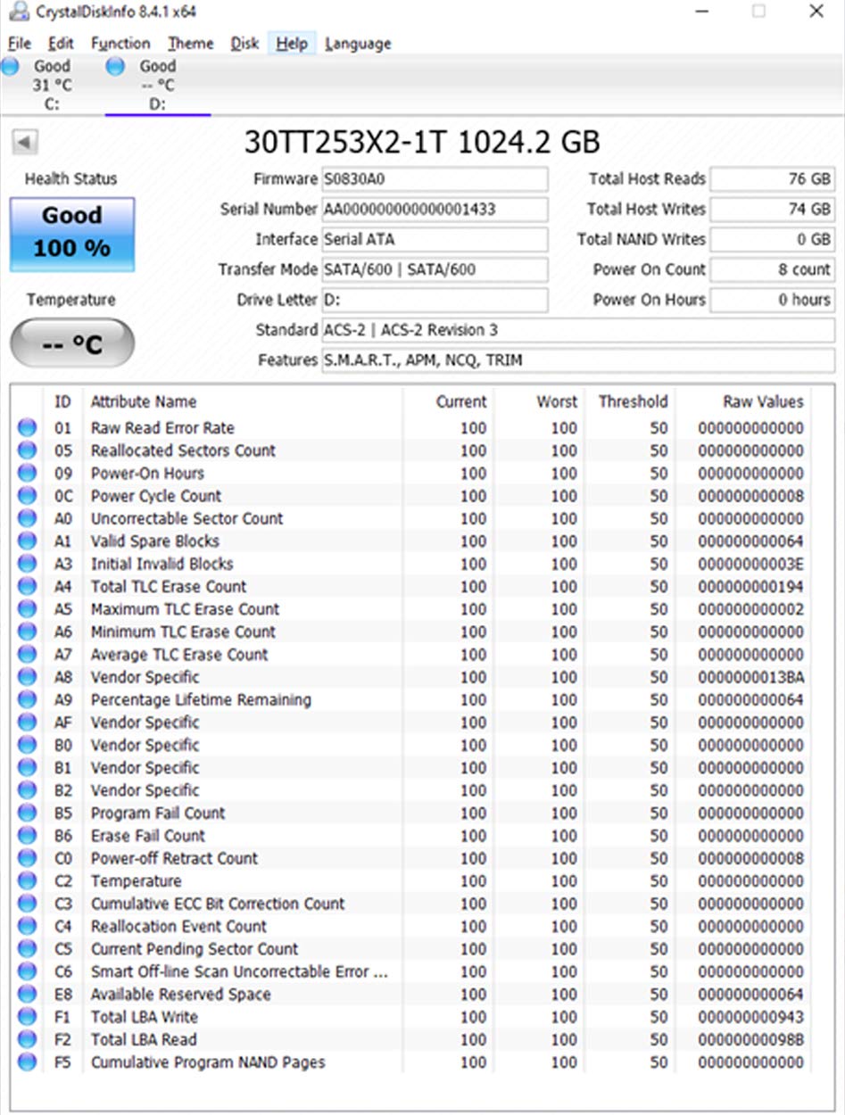 1TB 2.5 Inch SATA III Internal SSD C4791