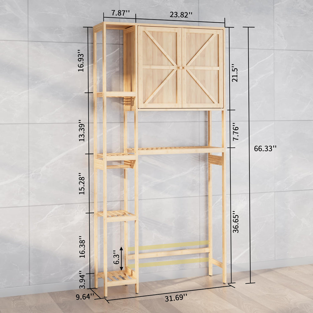 Bamboo Over-the-Toilet Storage Cabinet with Shelves F357