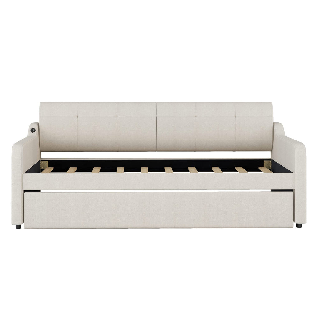 Twin Size Upholstered Daybed with Trundle H622