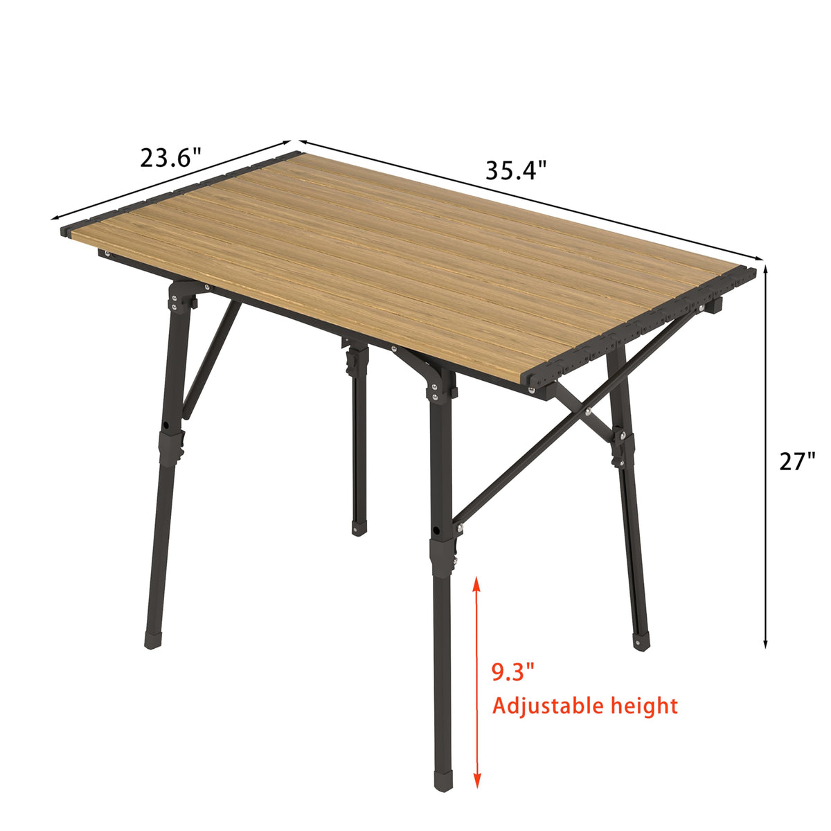 Lightweight Aluminum Alloy Folding Camping Table with Carry Bag M758224