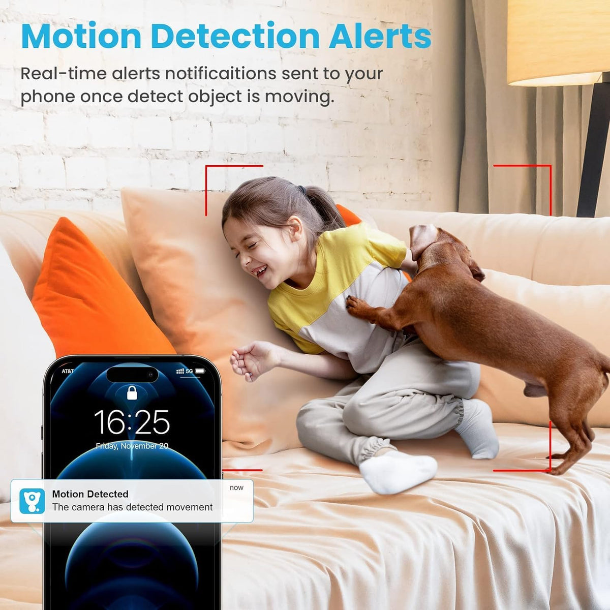 2K Indoor Security Camera with Motion Detection Night Vision Y998679