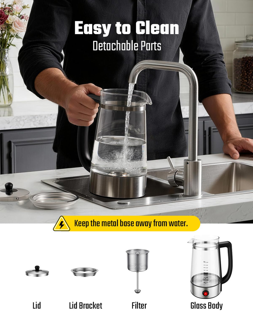 10-Cup Electric Percolator Coffee Pot with Borosilicate Carafe Q1588
