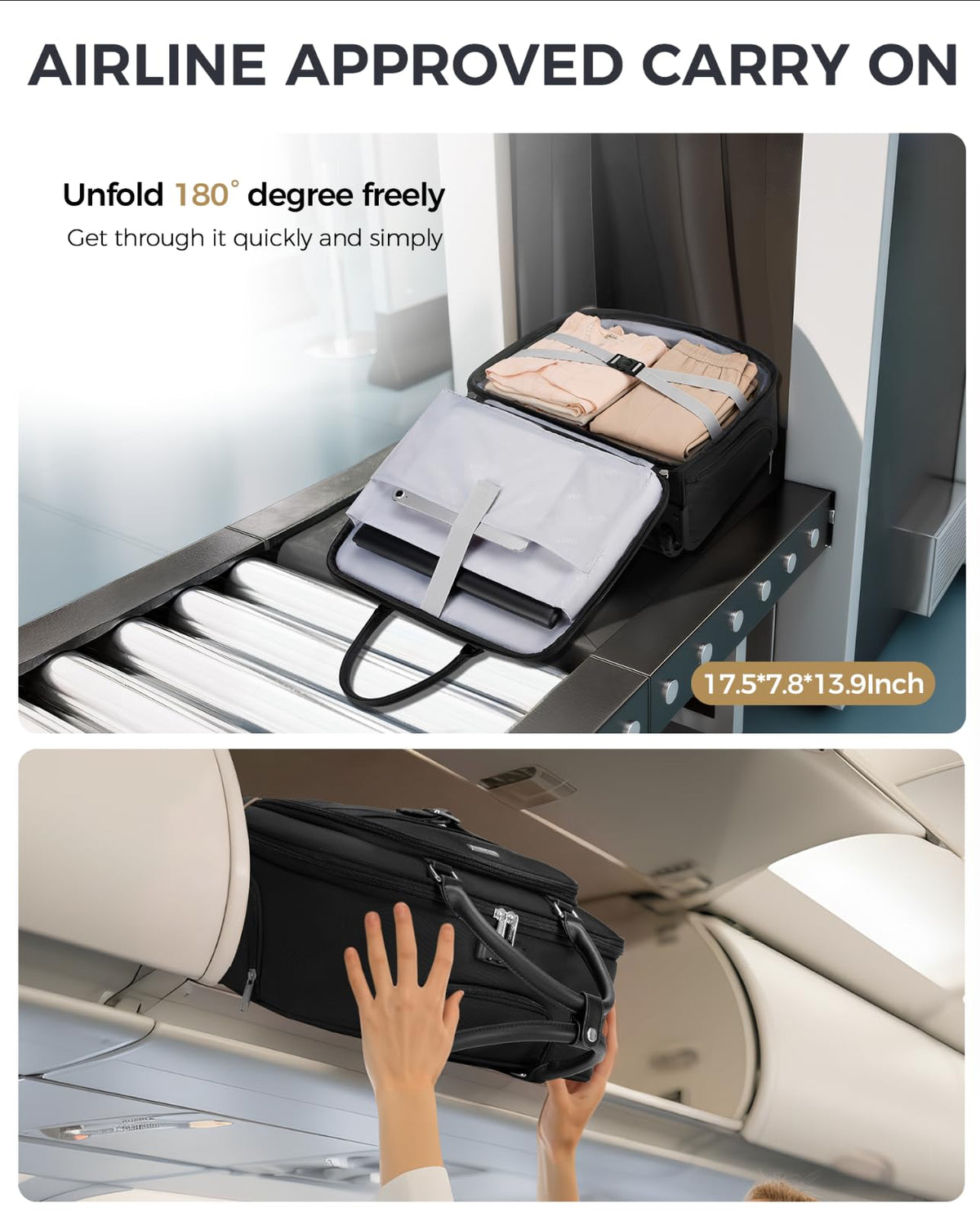 Black 17.3 In Rolling Laptop Bag with Wheels W60046