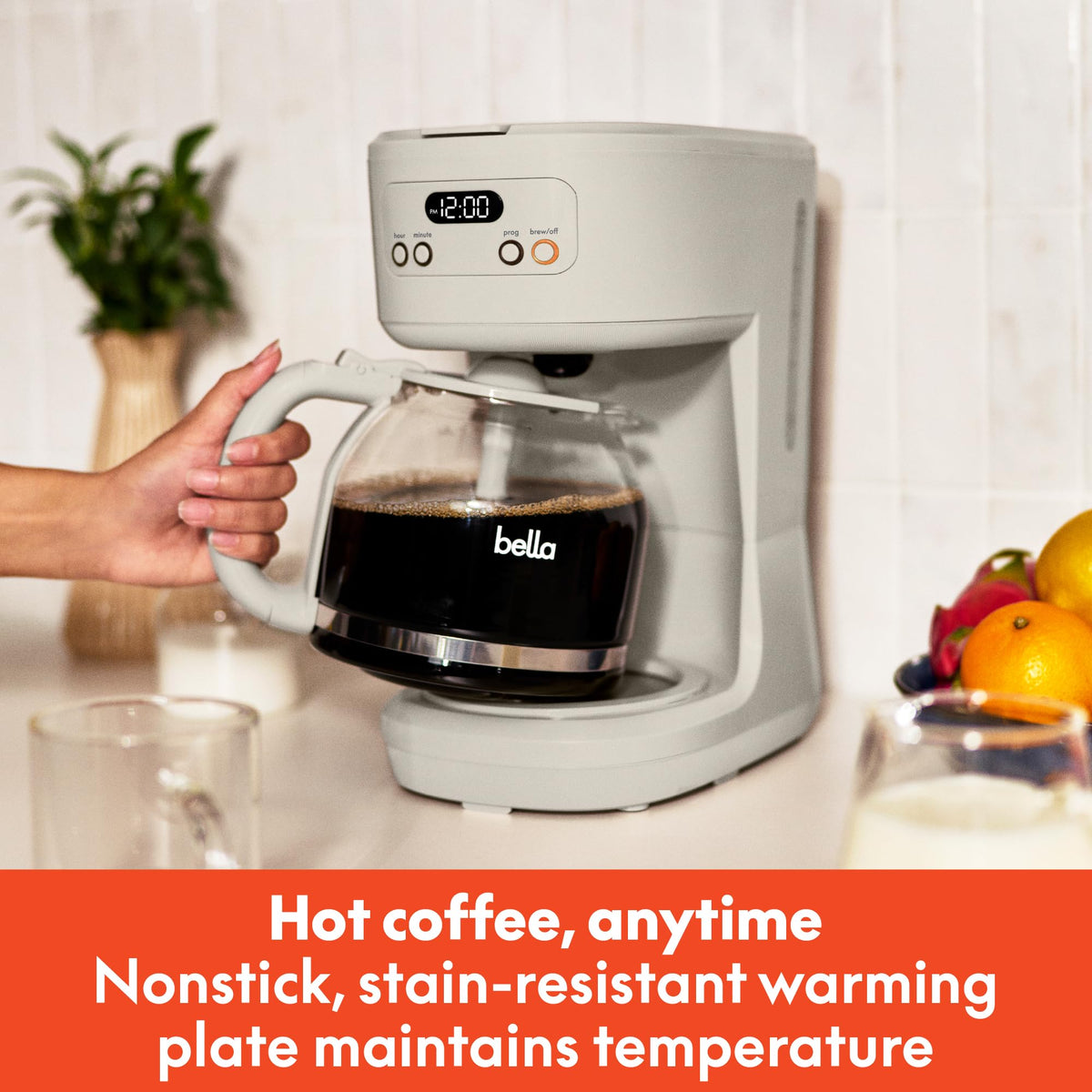 12-Cup Programmable Coffee Maker with Glass Carafe F745682