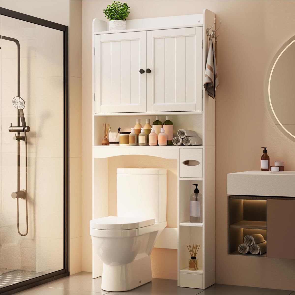 White Over The Toilet Storage Cabinet R898604