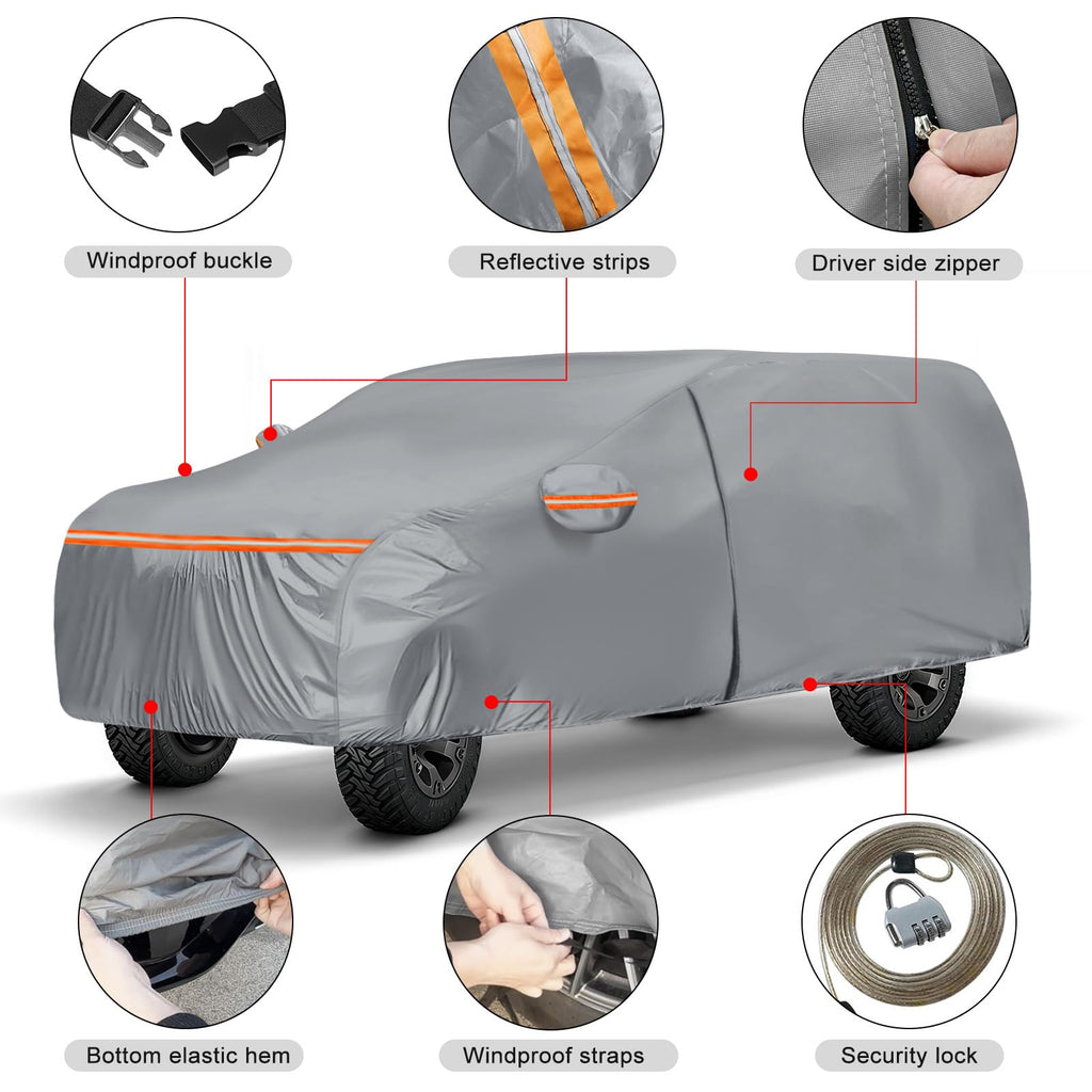 Waterproof Truck Cover for CrewCab 5.5/5.7/5.8 ft with Camper Shell Topper R621