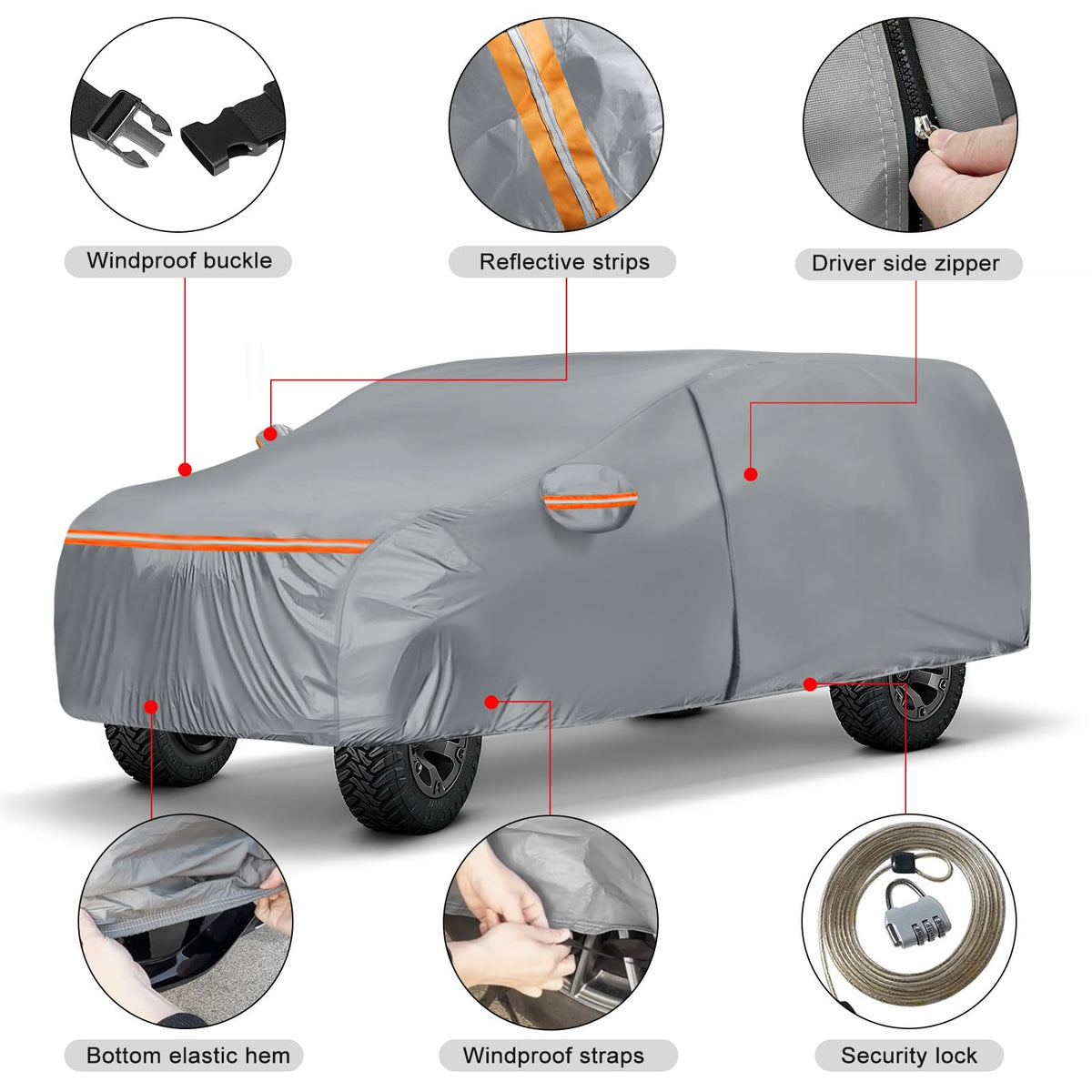 Waterproof Truck Cover for CrewCab 5.5/5.7/5.8 ft with Camper Shell Topper R621
