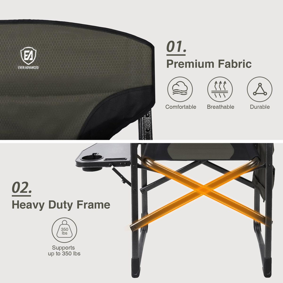 Lightweight Aluminum Director Camping Chair G56159