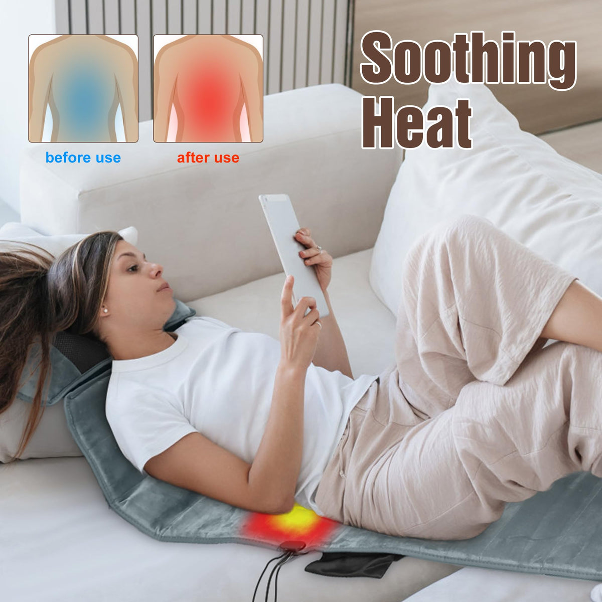 Full Body Massage Mat with Heat, 10 Motors, 9 Modes N2948