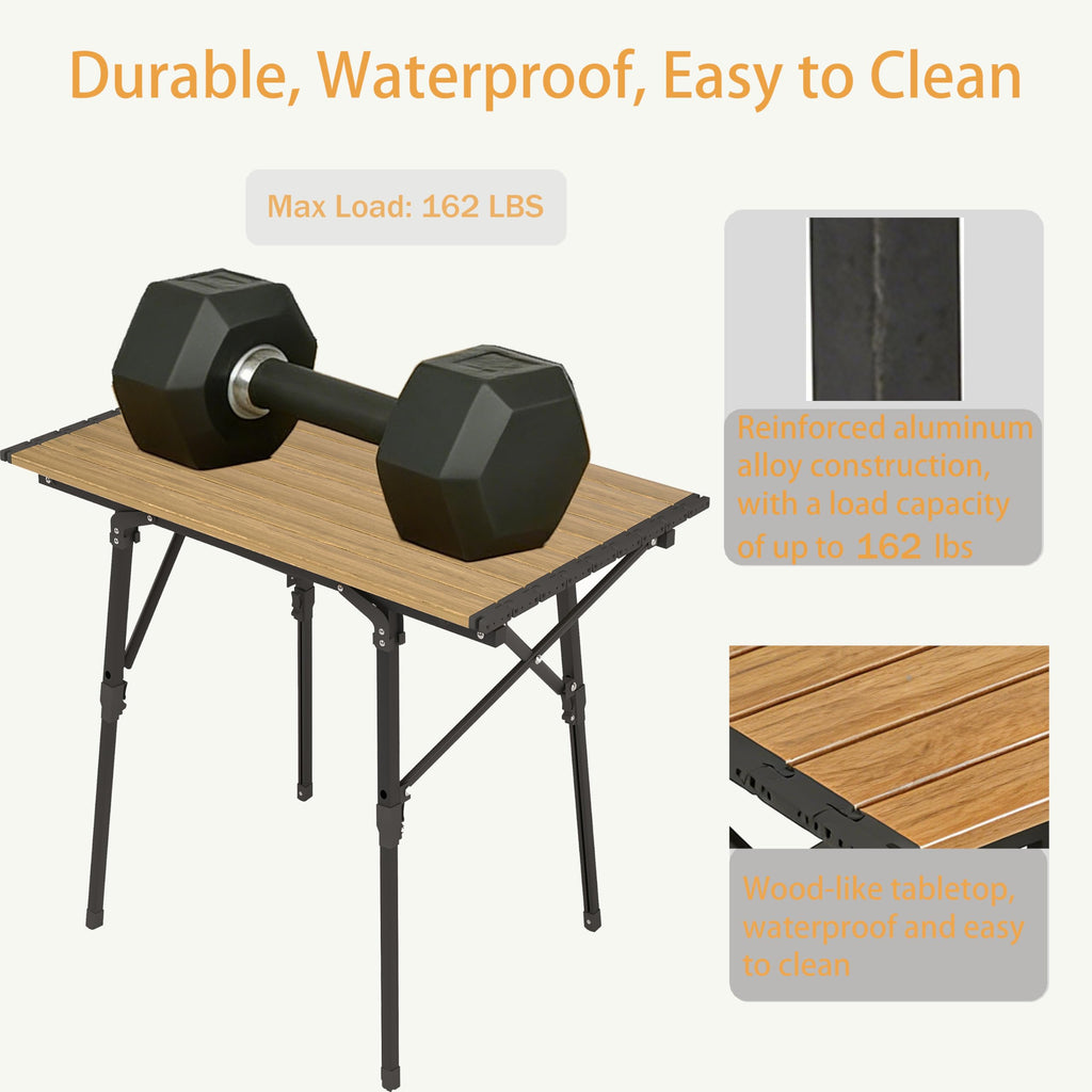 Lightweight Aluminum Alloy Folding Camping Table with Carry Bag M758224