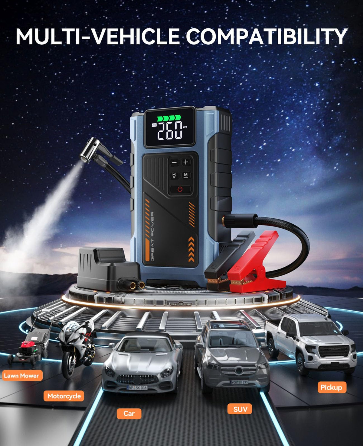 4500A 12V Jump Starter with Air Compressor 150PSI B329