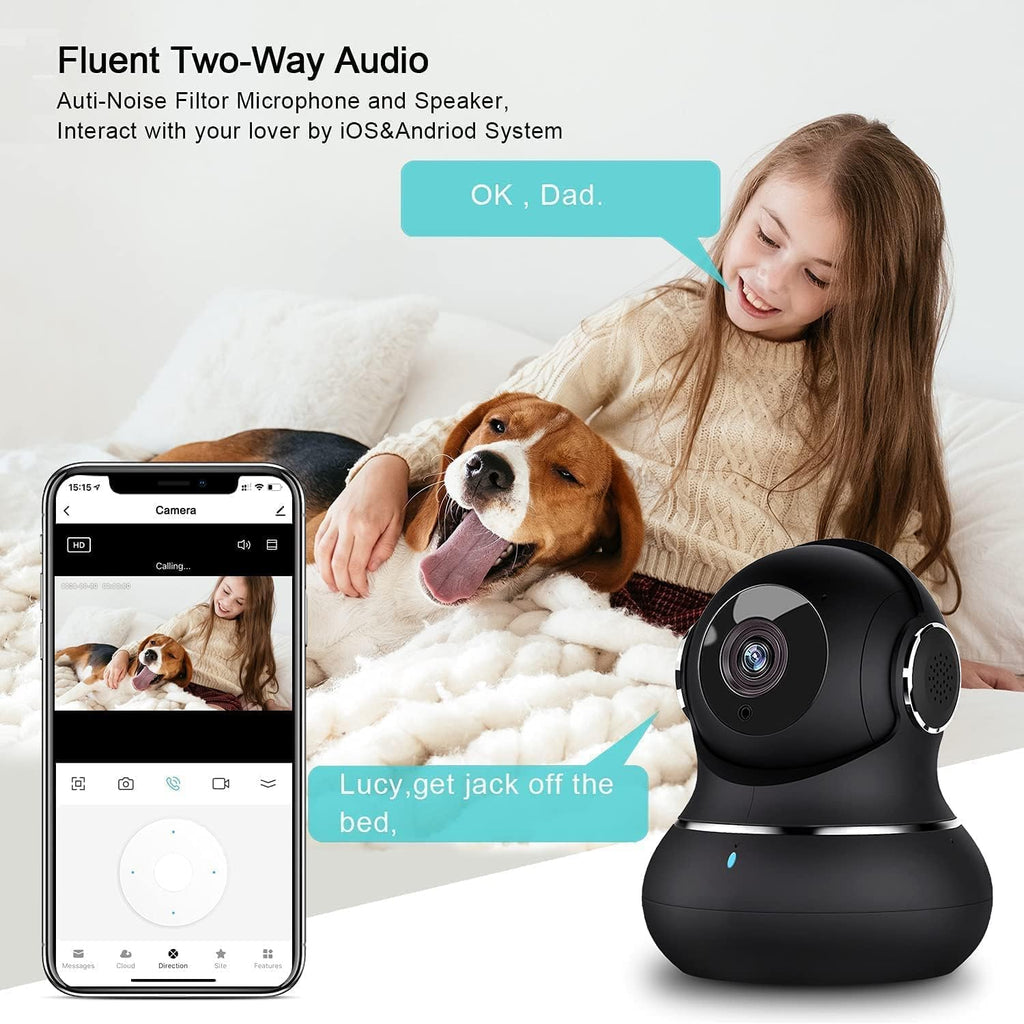2K Indoor Security Camera with Motion Detection Night Vision Y998679