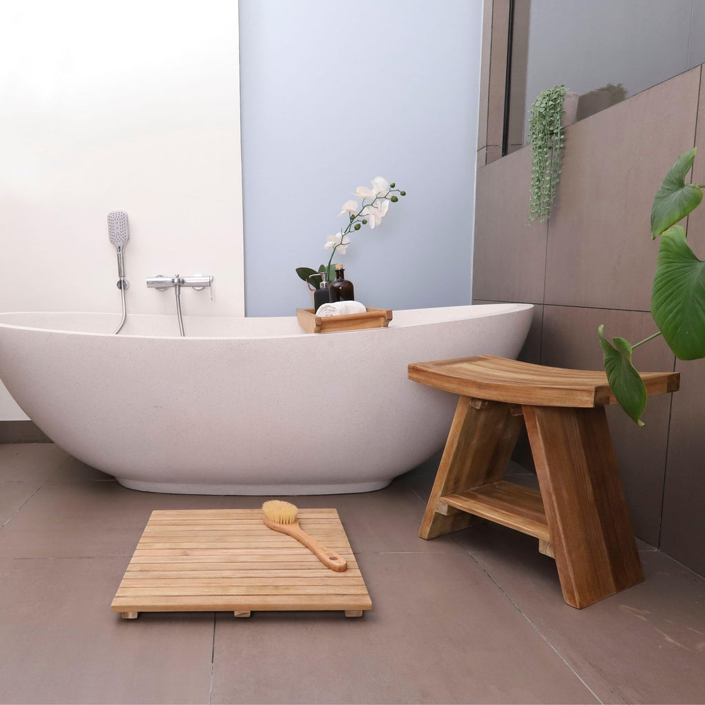 Teak Wood Shower and Bath Stool E583843